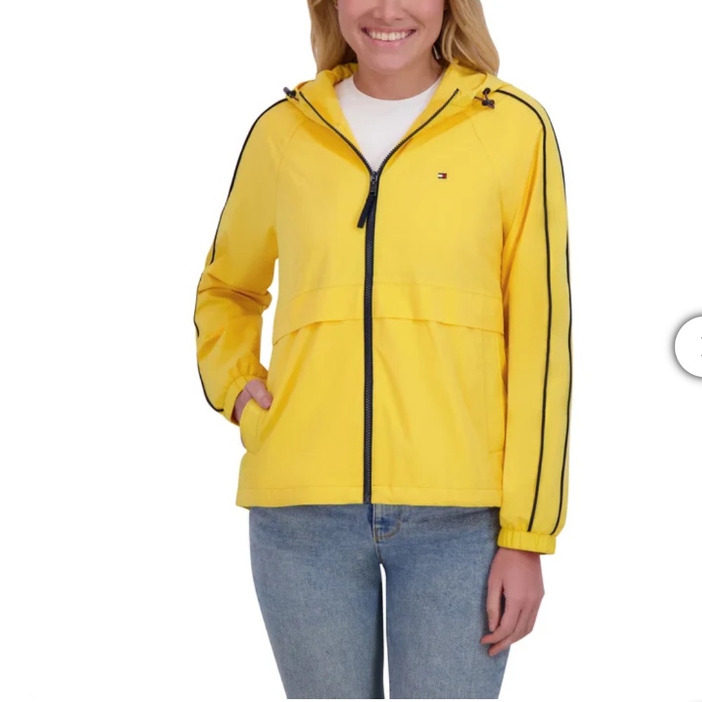Tommy Hilfiger Yellow Hooded Windbreaker Jacket M, L, XL NWT - Picture 2 of 4